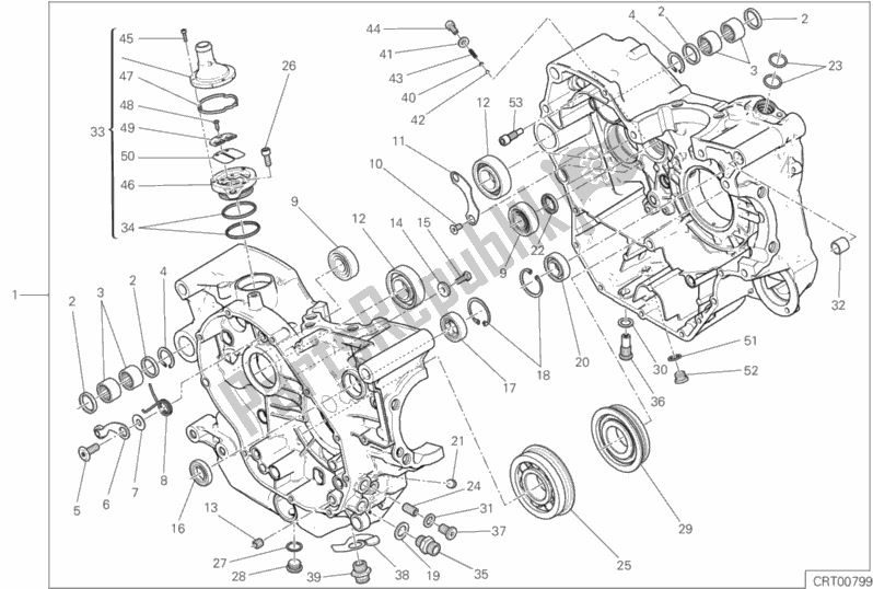All parts for the 09a - Half-crankcases Pair of the Ducati Scrambler Flat Track Thailand USA 803 2019